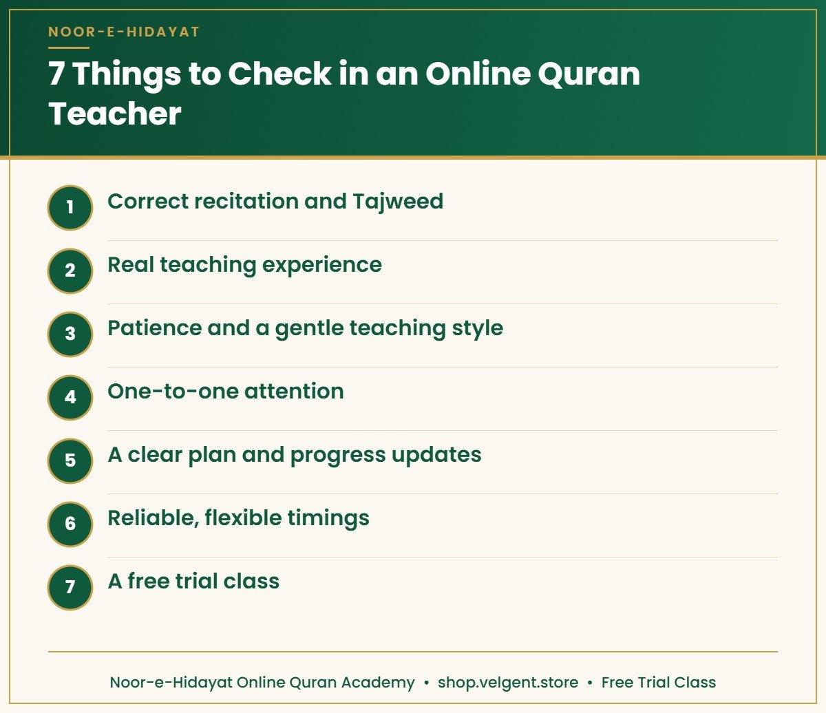 7 things to check before choosing an online Quran teacher