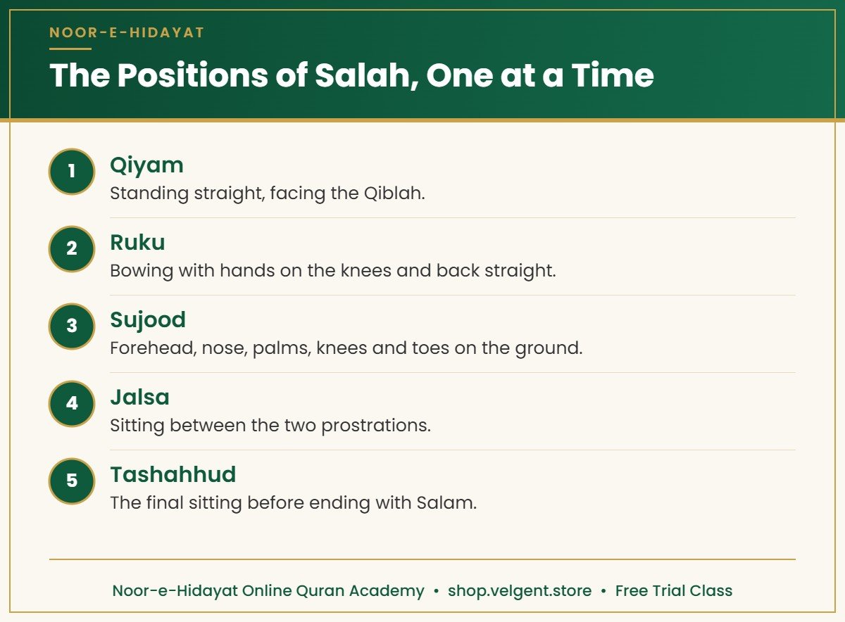 How to teach Namaz to kids: the positions of Salah explained